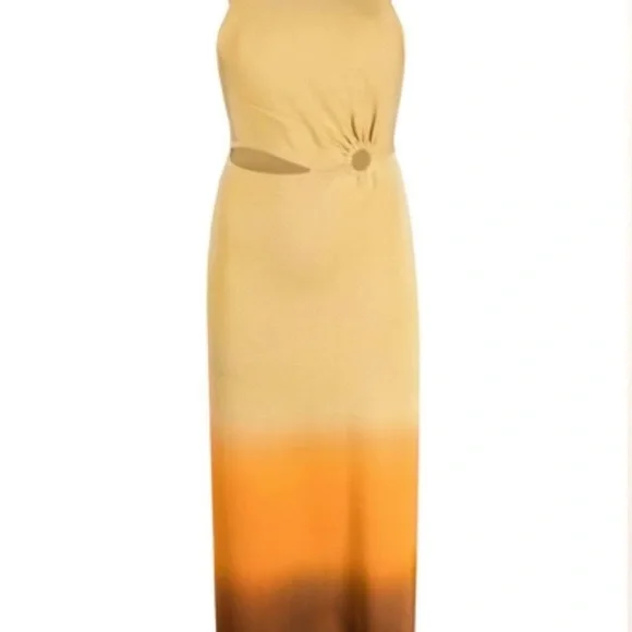 SANDRO - Brown Orange Ombre Midi Dress – NWT – EU 36 (US Small) - Picture 6 of 10